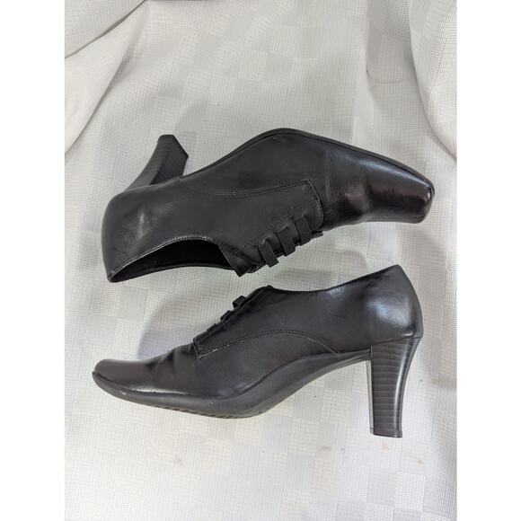 AEROSOLES! "FLEXATION" RUBBER SOLE, GENUINE BLACK LEATHER BOOTIES, HEELS! SZ 8M - Picture 7 of 10